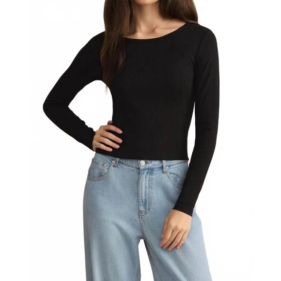 Z SUPPLY Tops - NEW Z SUPPLY infinity fitted layering crew neck tee in black
